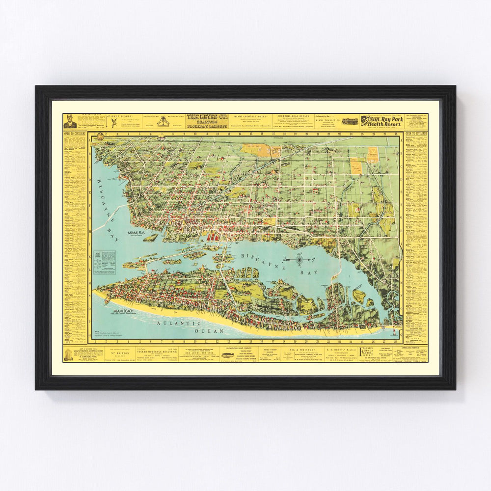 Miami Vintage Map 1940