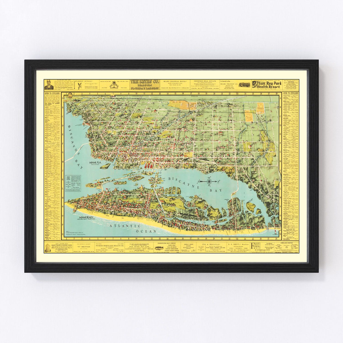 Miami Vintage Map 1940