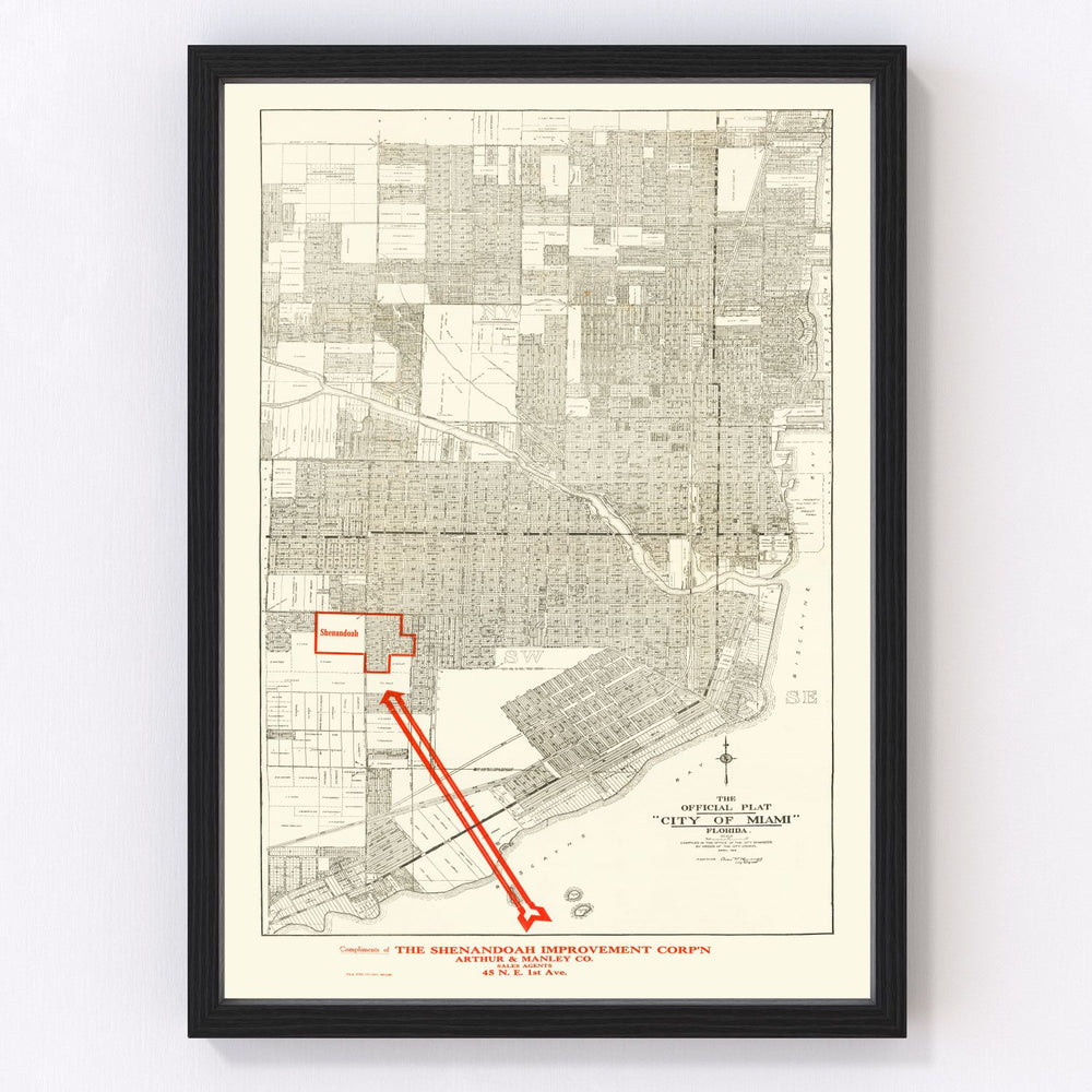 Miami Vintage Map 1918