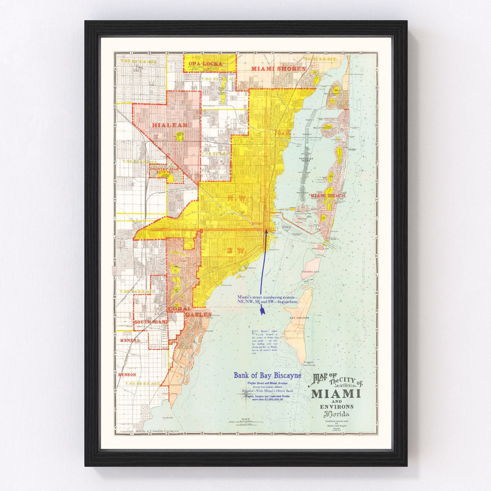 Miami Vintage Map 1926