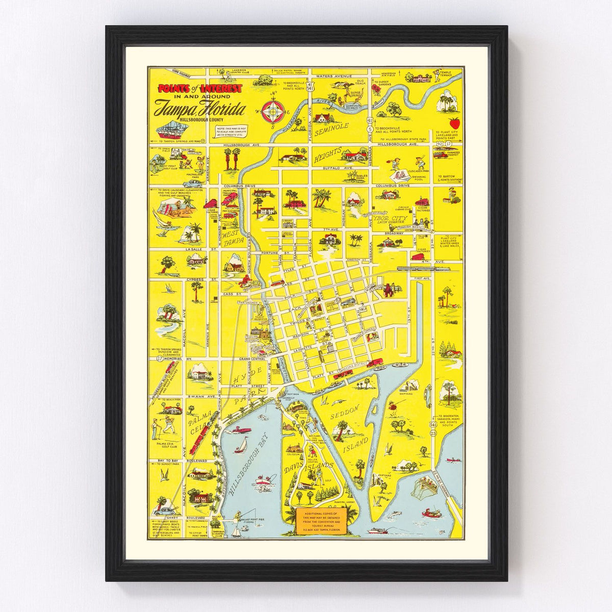 Tampa Vintage Map 1950