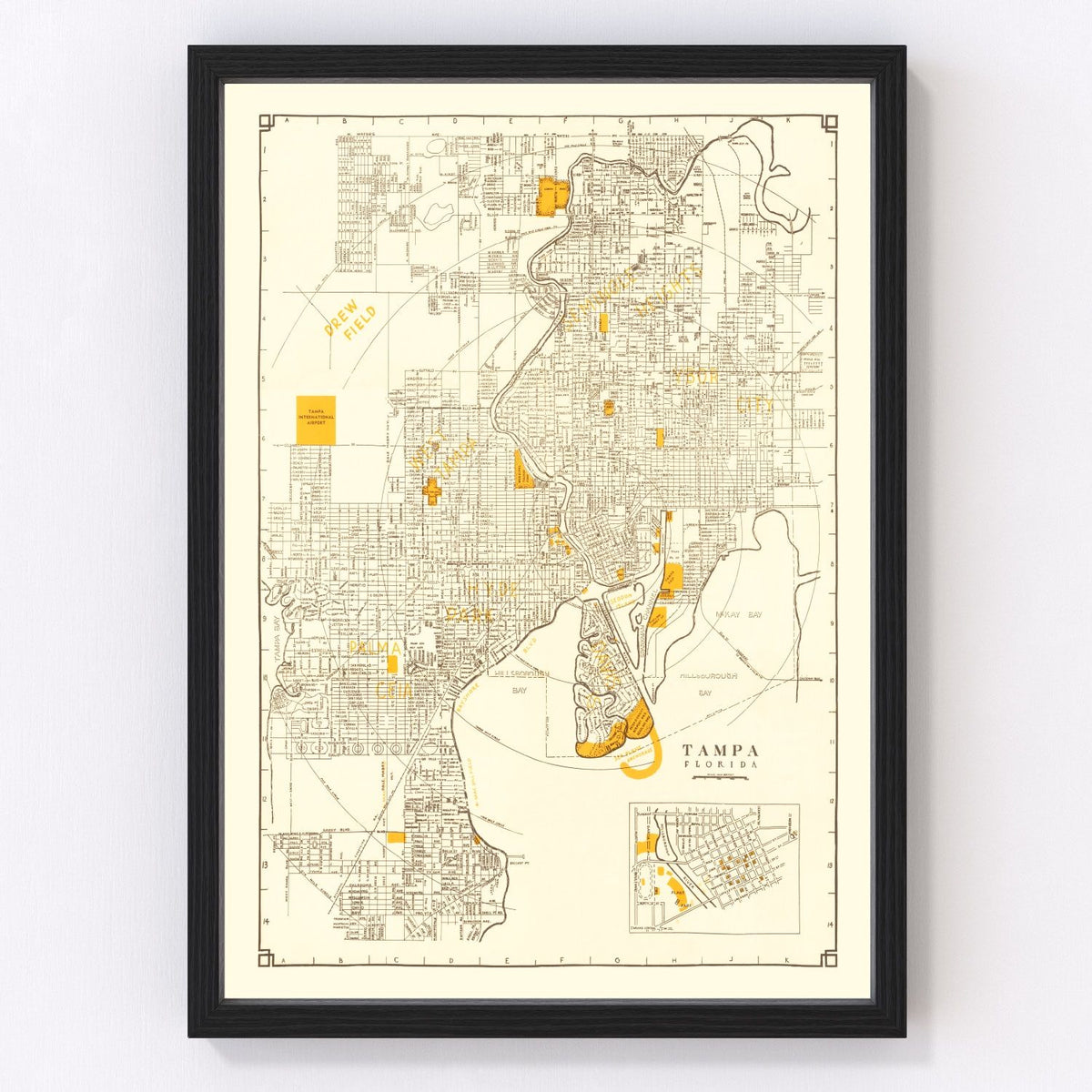 Tampa Vintage Map 1947