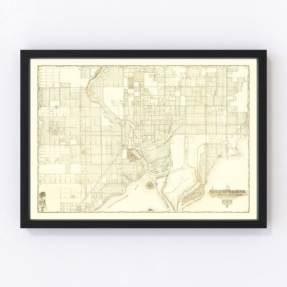 Tampa Vintage Map 1913