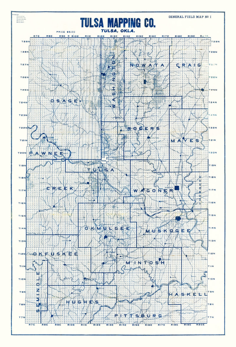 Size comparison using Vintage Map of Tulsa, Oklahoma 1913