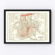 New Orleans Vintage Map 1925