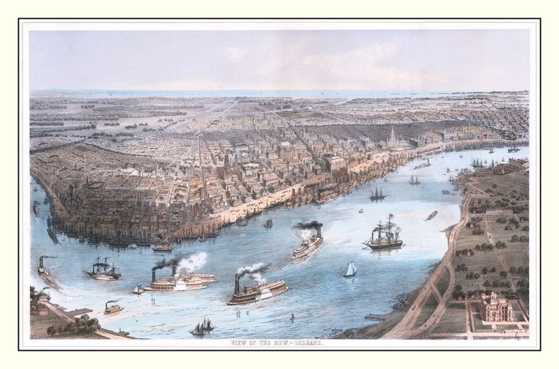 Size comparison using Vintage Map of New Orleans, Louisiana 1855