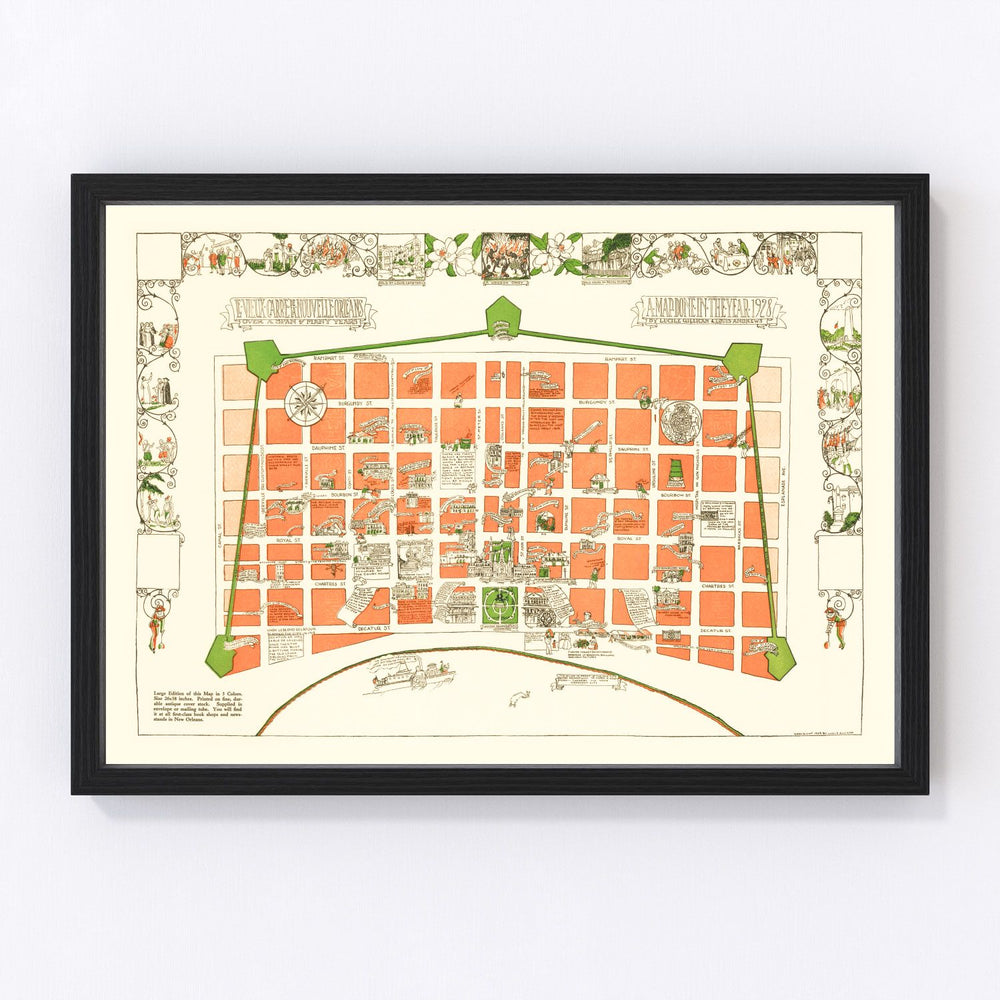 New Orleans Vintage Map 1929