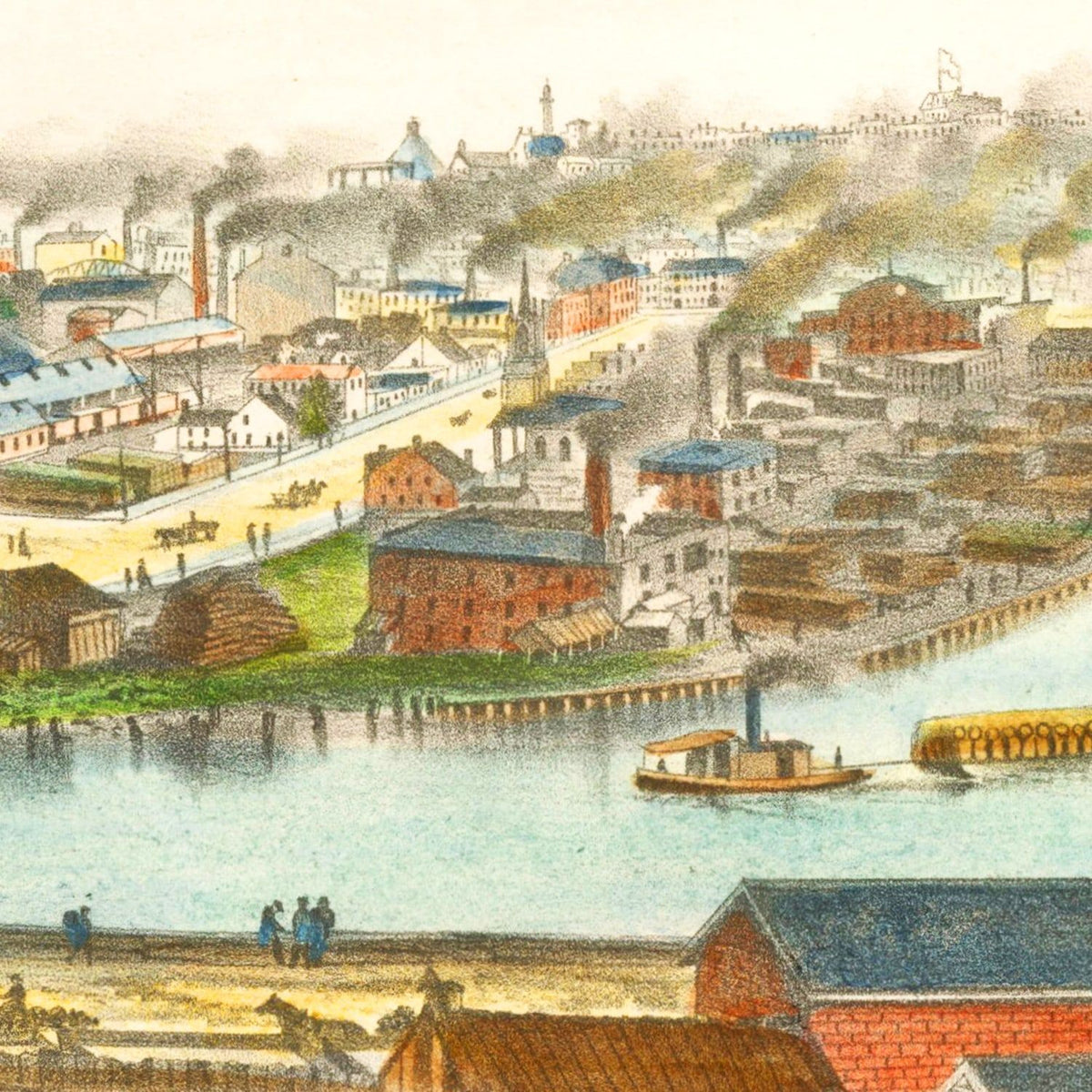 Restored historic details from the 1873 city map of Cleveland, Ohio