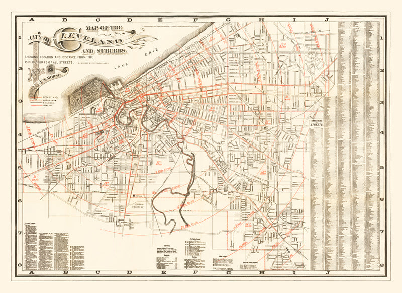 Size comparison using Vintage Map of Cleveland, Ohio 1882