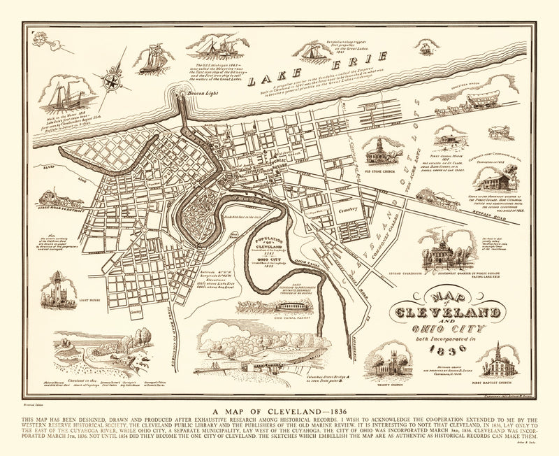 Size comparison using Vintage Map of Cleveland, Ohio 1937