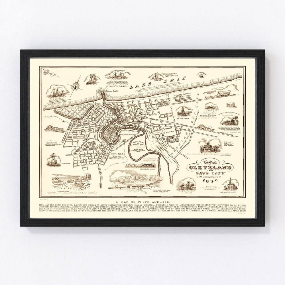 Cleveland Vintage Map 1937
