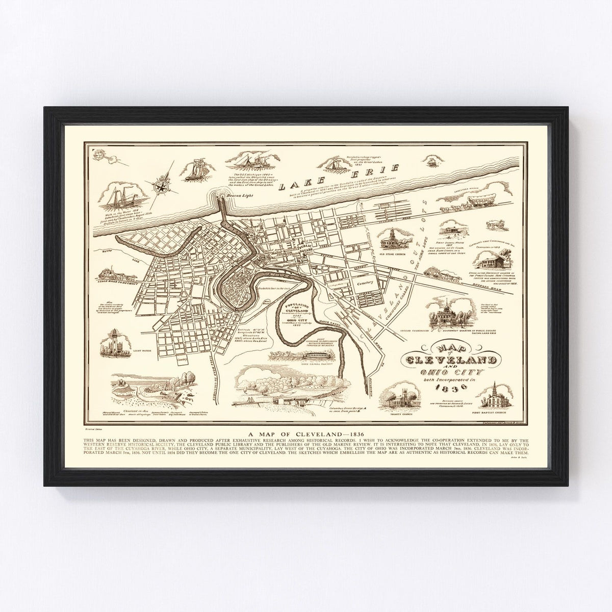 Cleveland Vintage Map 1937