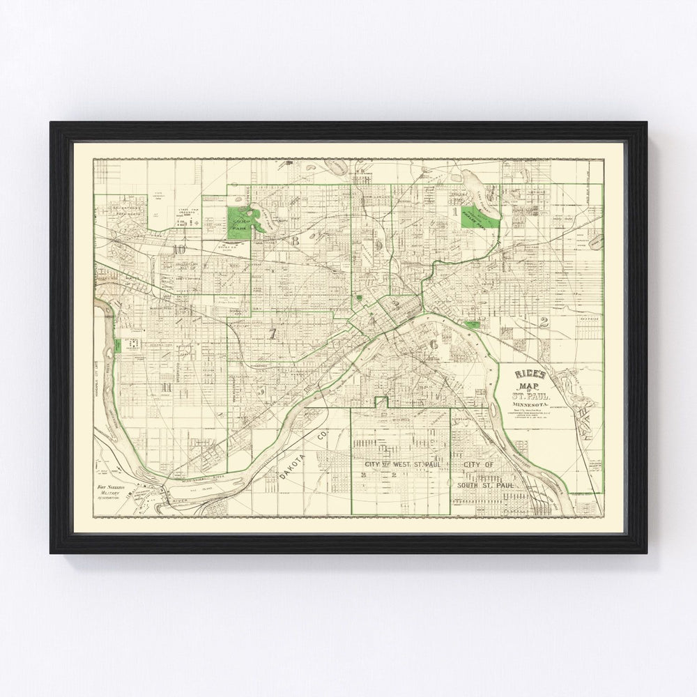 St. Paul Vintage Map 1896