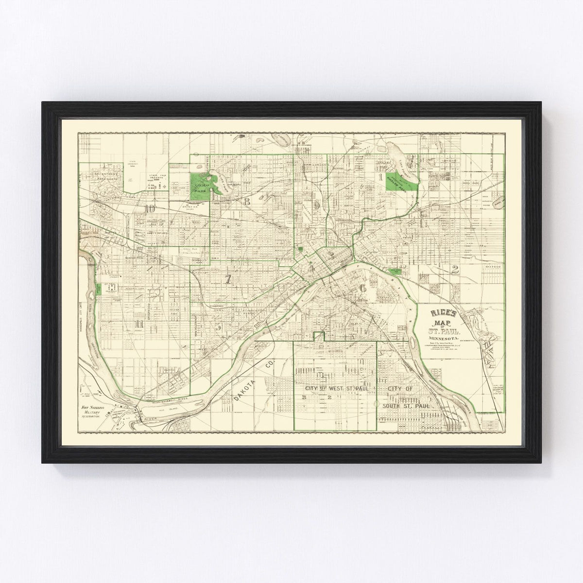 St. Paul Vintage Map 1896