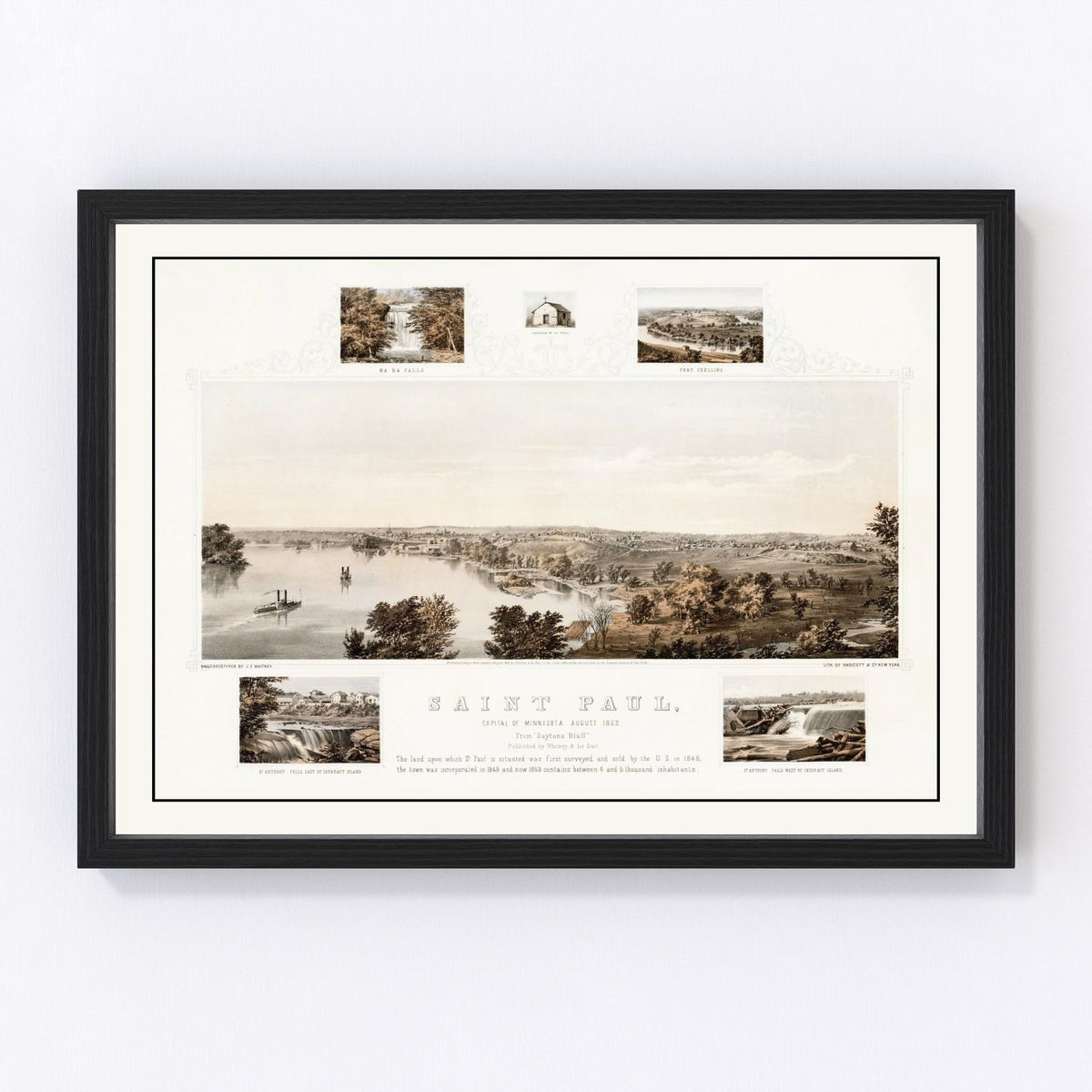 St. Paul Vintage Map 1853