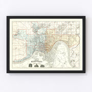 Cincinnati Vintage Map 1895