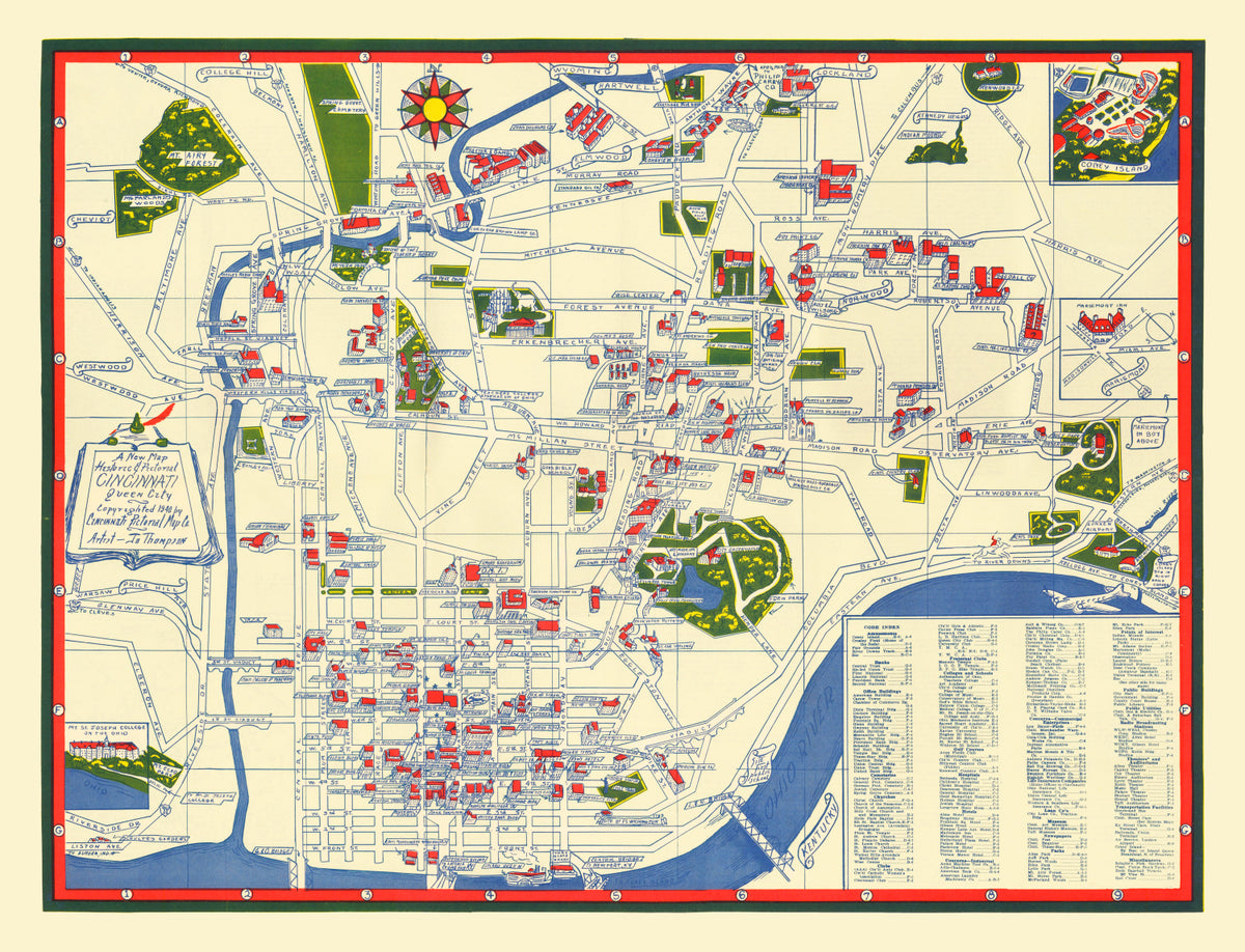 Preview of Vintage Map of Cincinnati, Ohio 1940