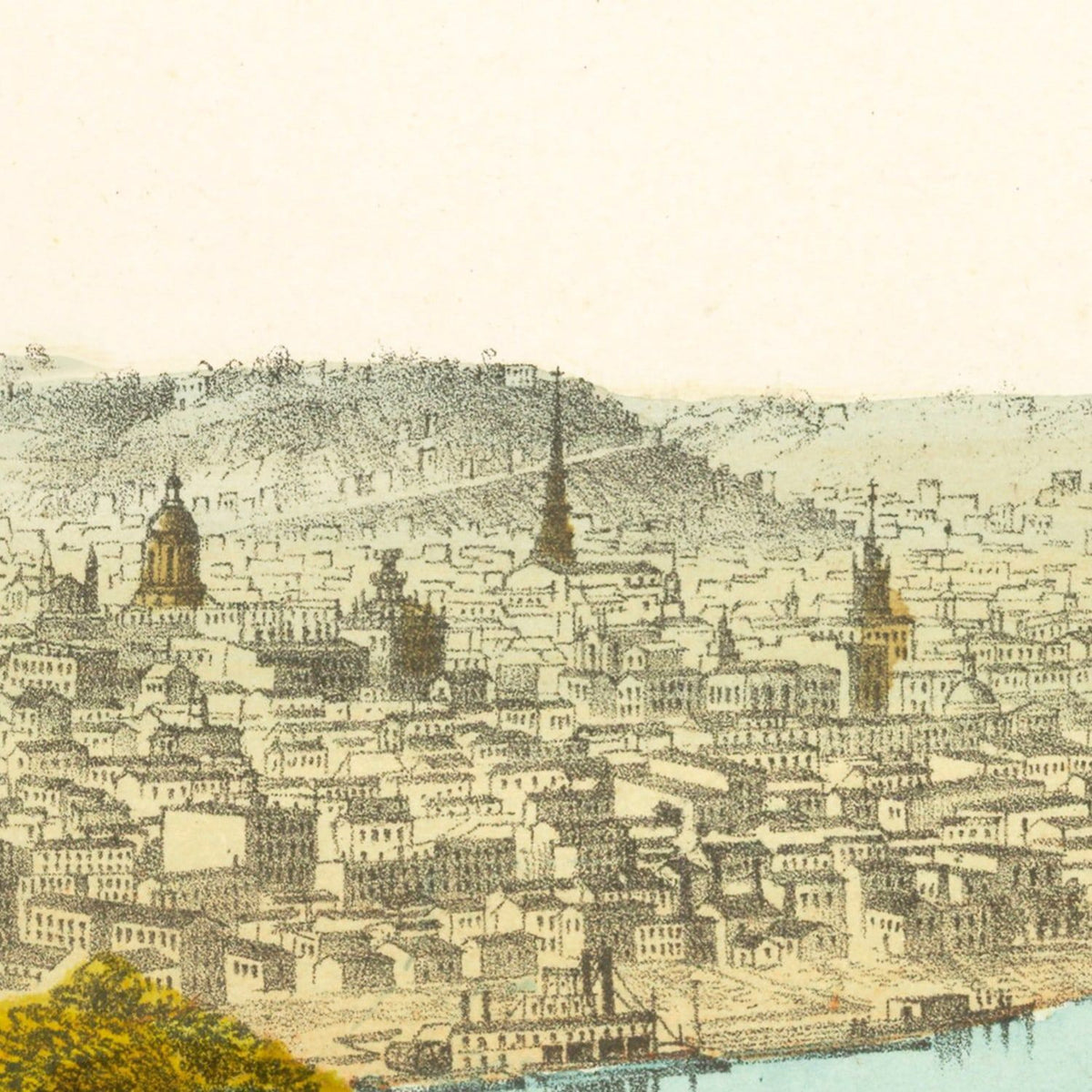 Restored historic details from the 1867 city map of Cincinnati, Ohio
