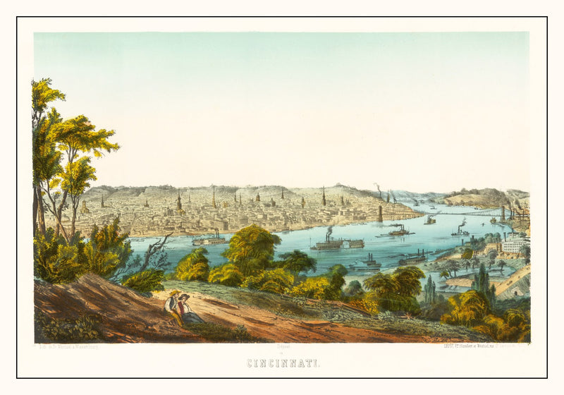 Size comparison using Vintage Map of Cincinnati, Ohio 1867