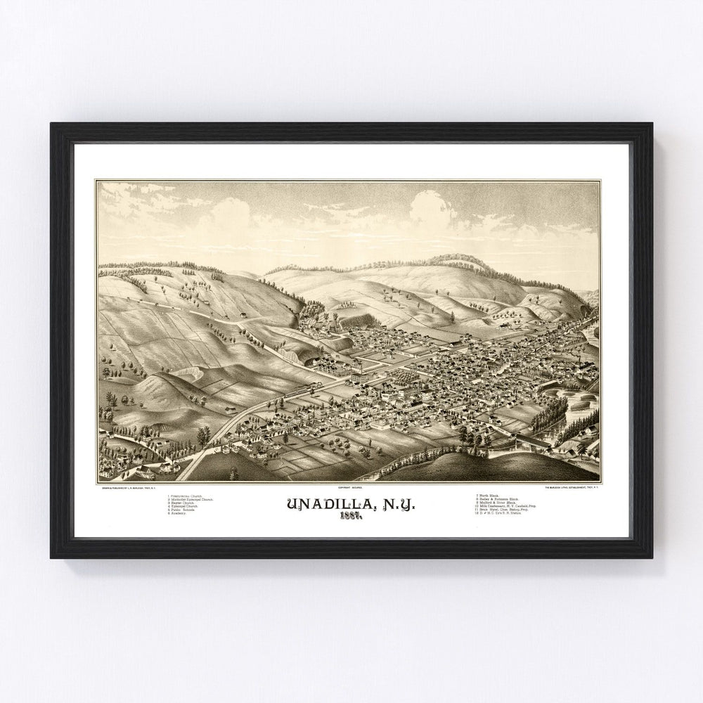 Undadilla Vintage Map 1887