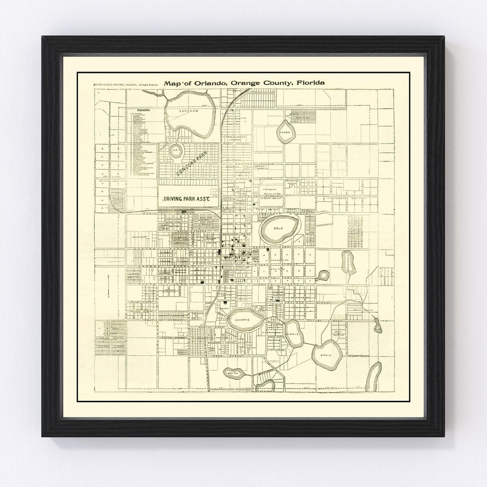 Orlando Vintage Map 1910