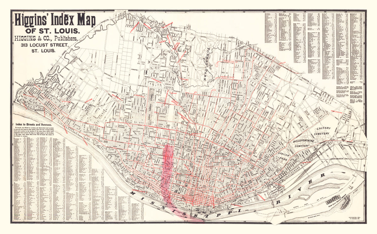 Preview of Vintage Map of St. Louis, Missouri 1894
