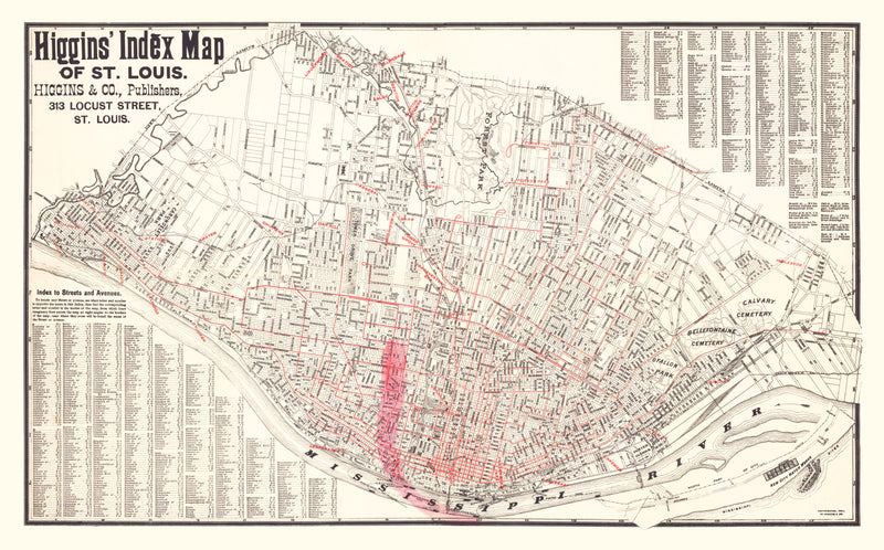 Size comparison using Vintage Map of St. Louis, Missouri 1894