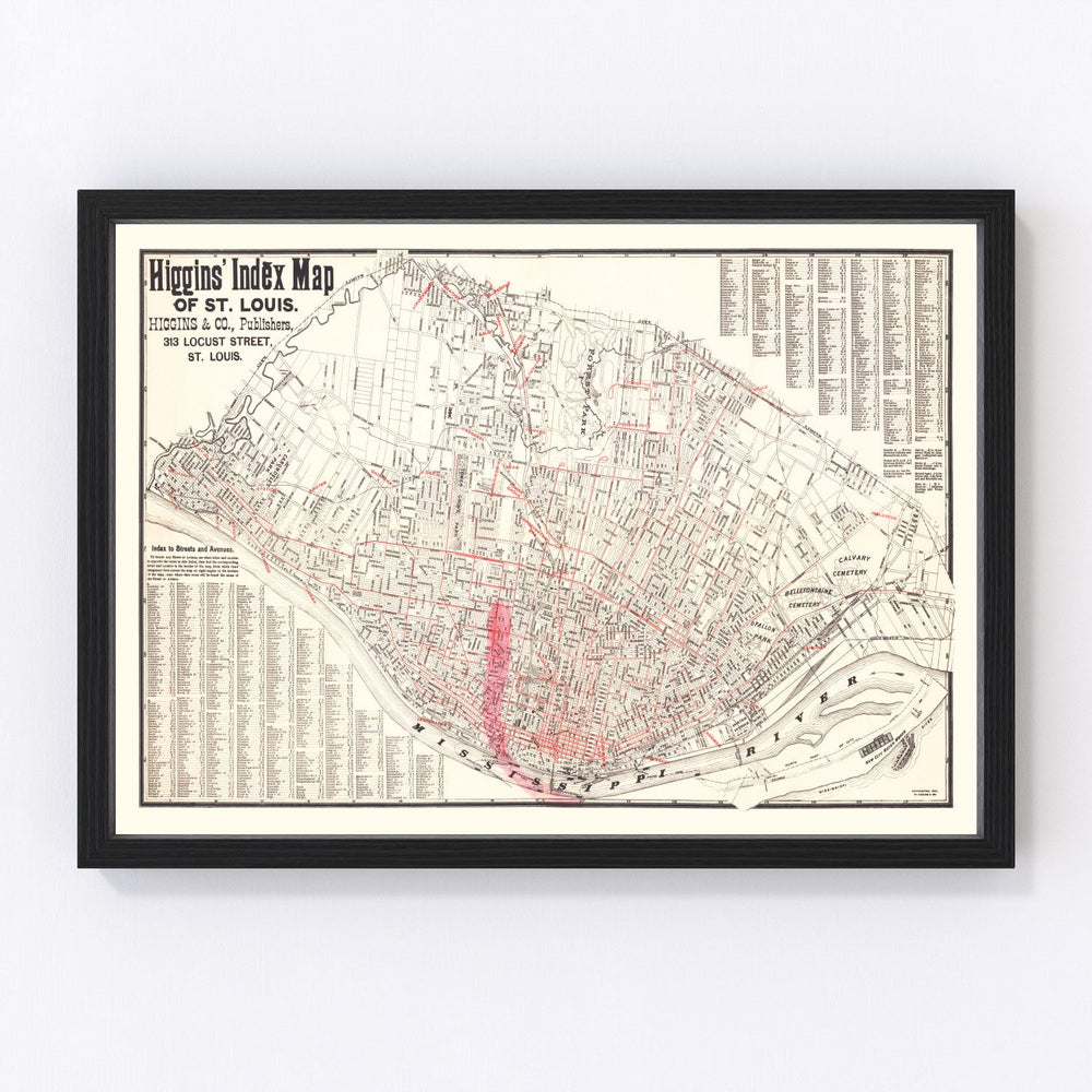 St. Louis Vintage Map 1894