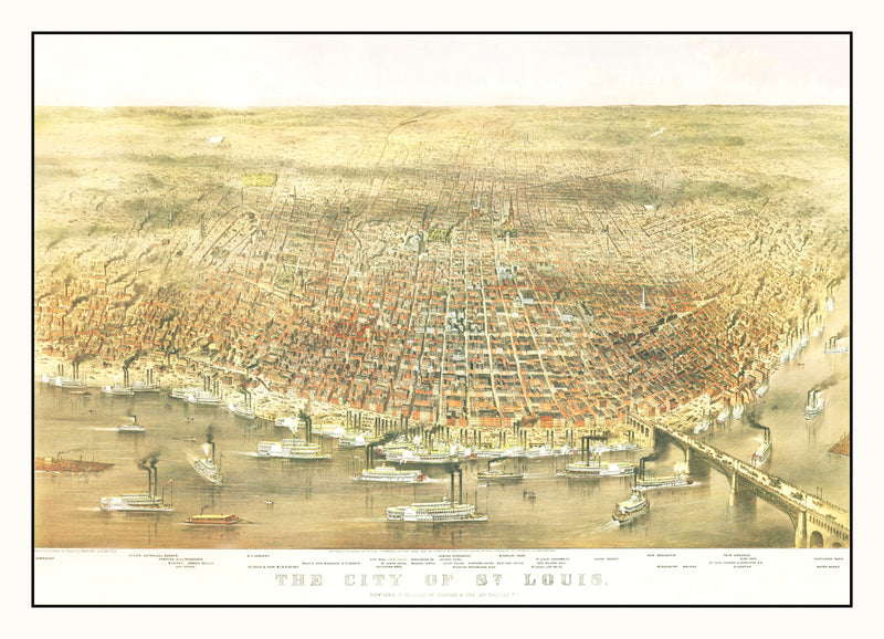 Size comparison using Vintage Map of St. Louis, Missouri 1874