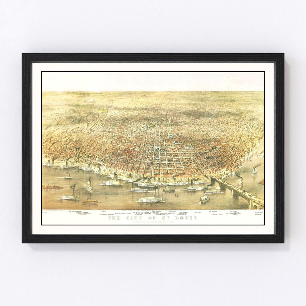 St. Louis Vintage Map 1874