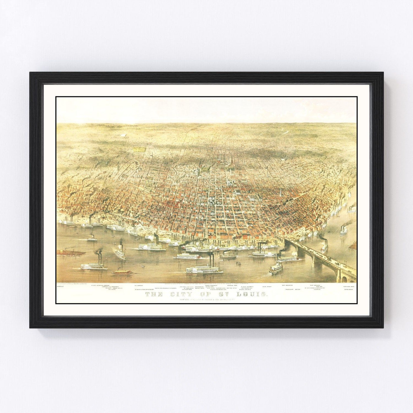 St. Louis Vintage Map 1874