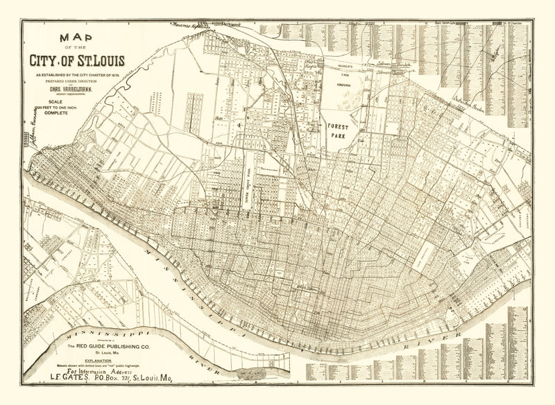 Size comparison using Vintage Map of St. Louis, Missouri 1901