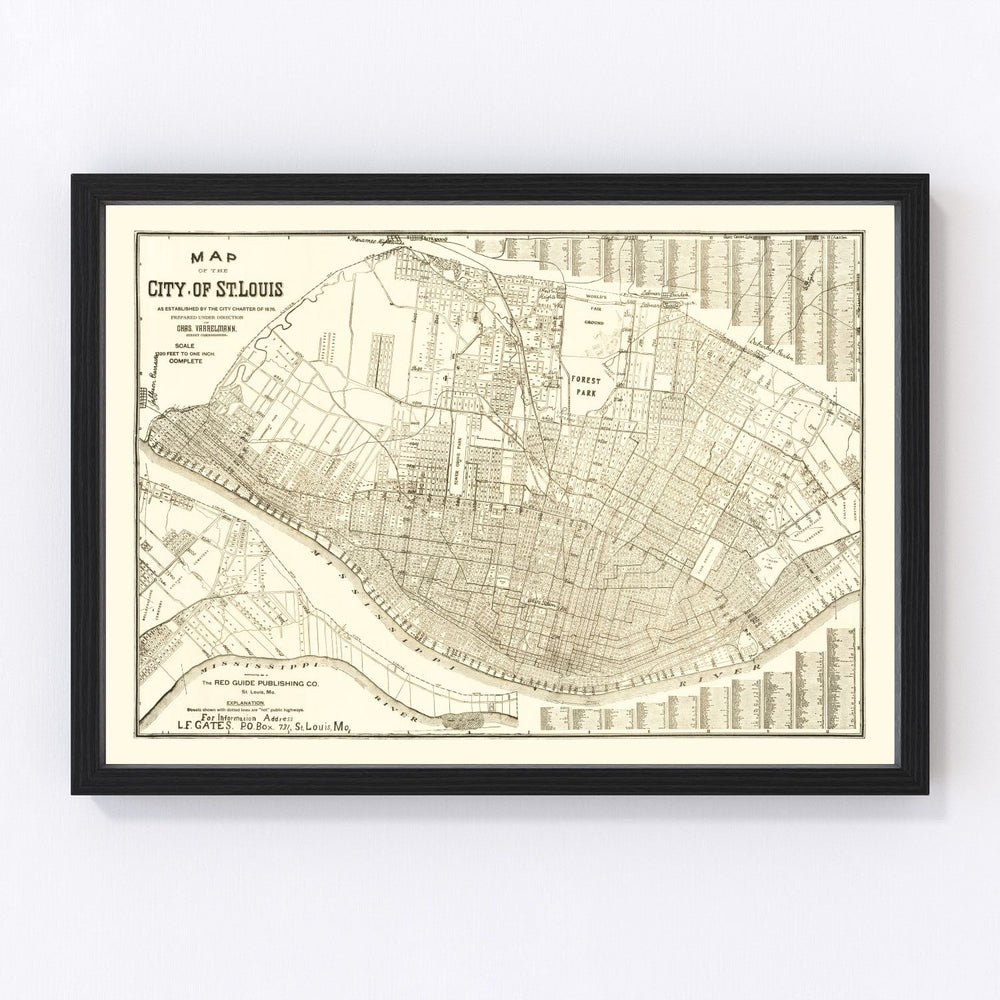 St. Louis Vintage Map 1901
