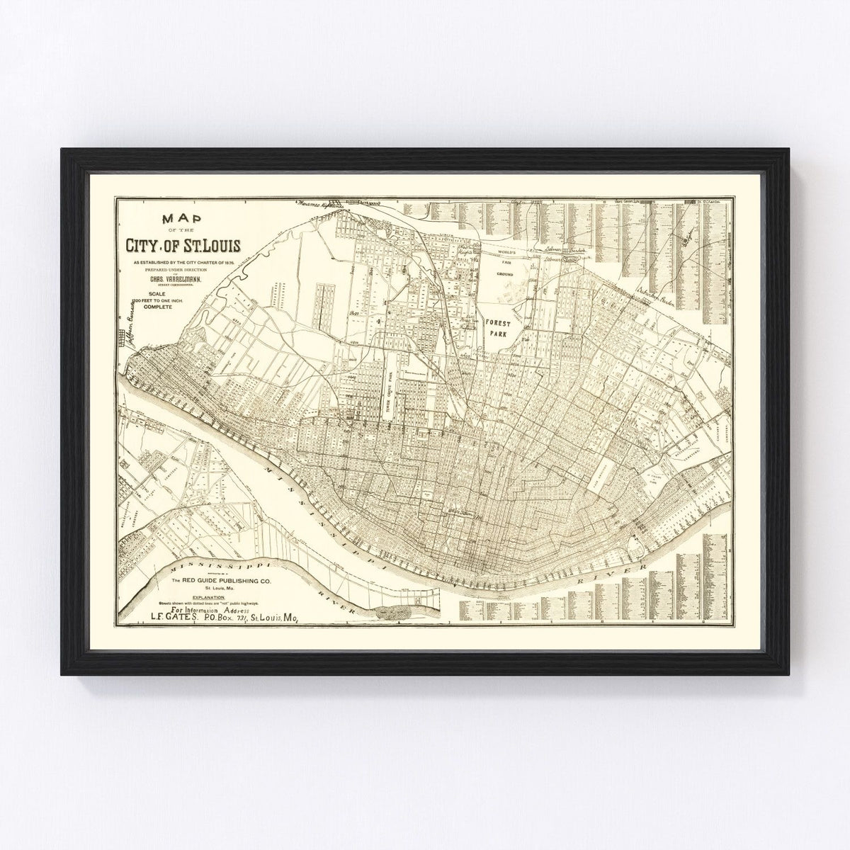 St. Louis Vintage Map 1901