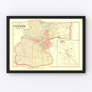 Newark Vintage Map 1872