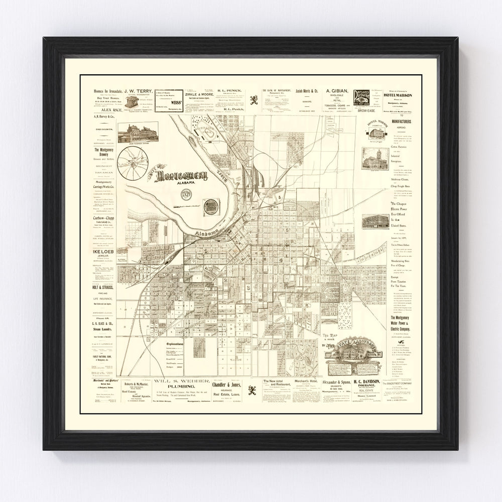 Montgomery Vintage Map 1899