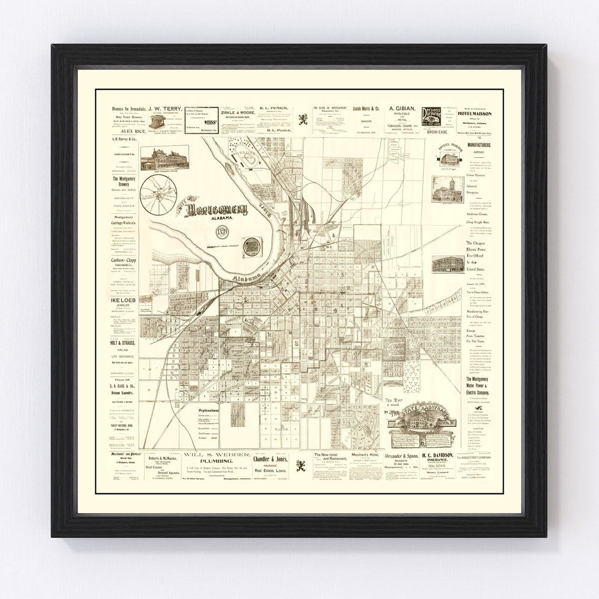 Montgomery Vintage Map 1899