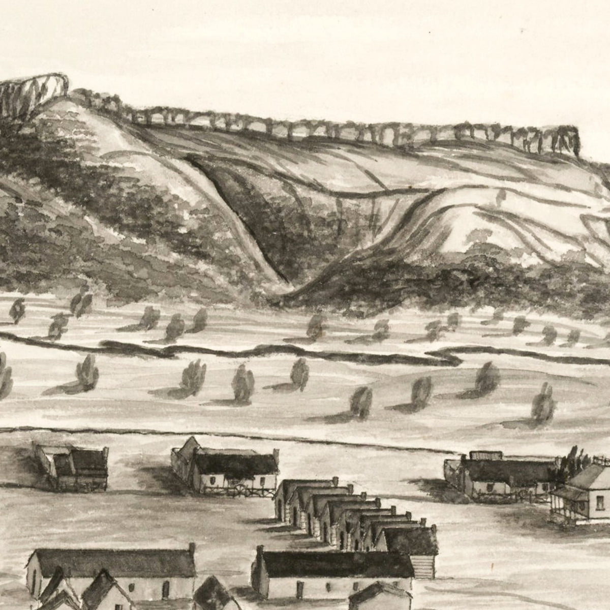 Restored historic details from the 1876 city map of Camp Apache, Arizona