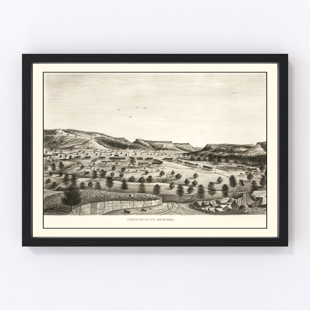 Camp Apache Vintage Map 1876