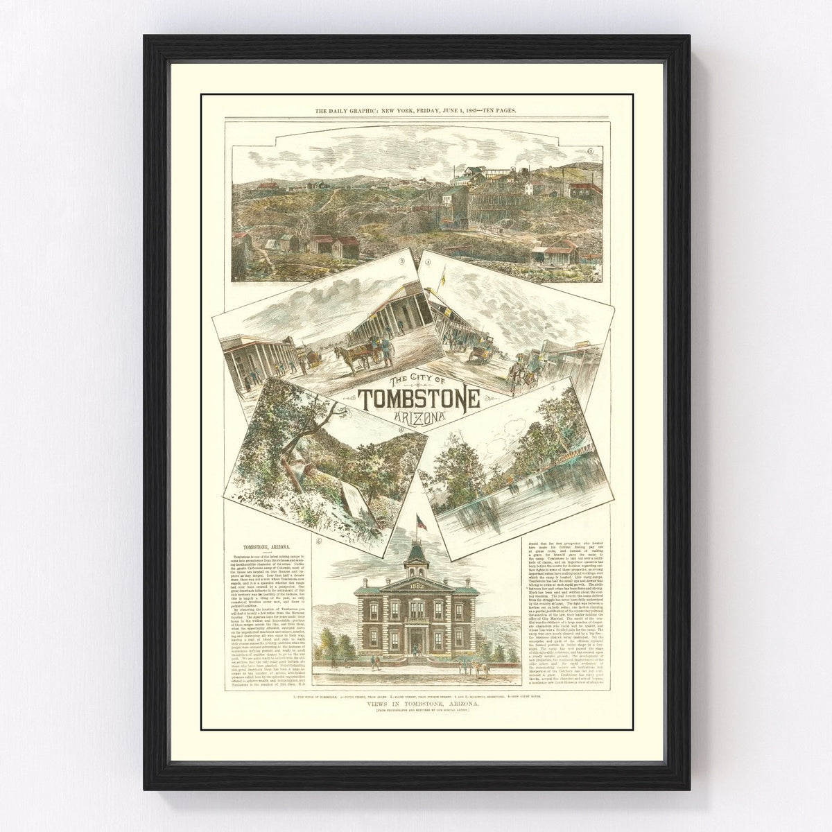 Tombstone Vintage Map 1883