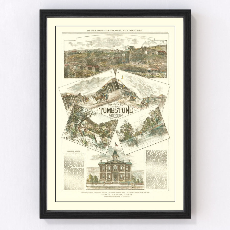 Tombstone Vintage Map 1883