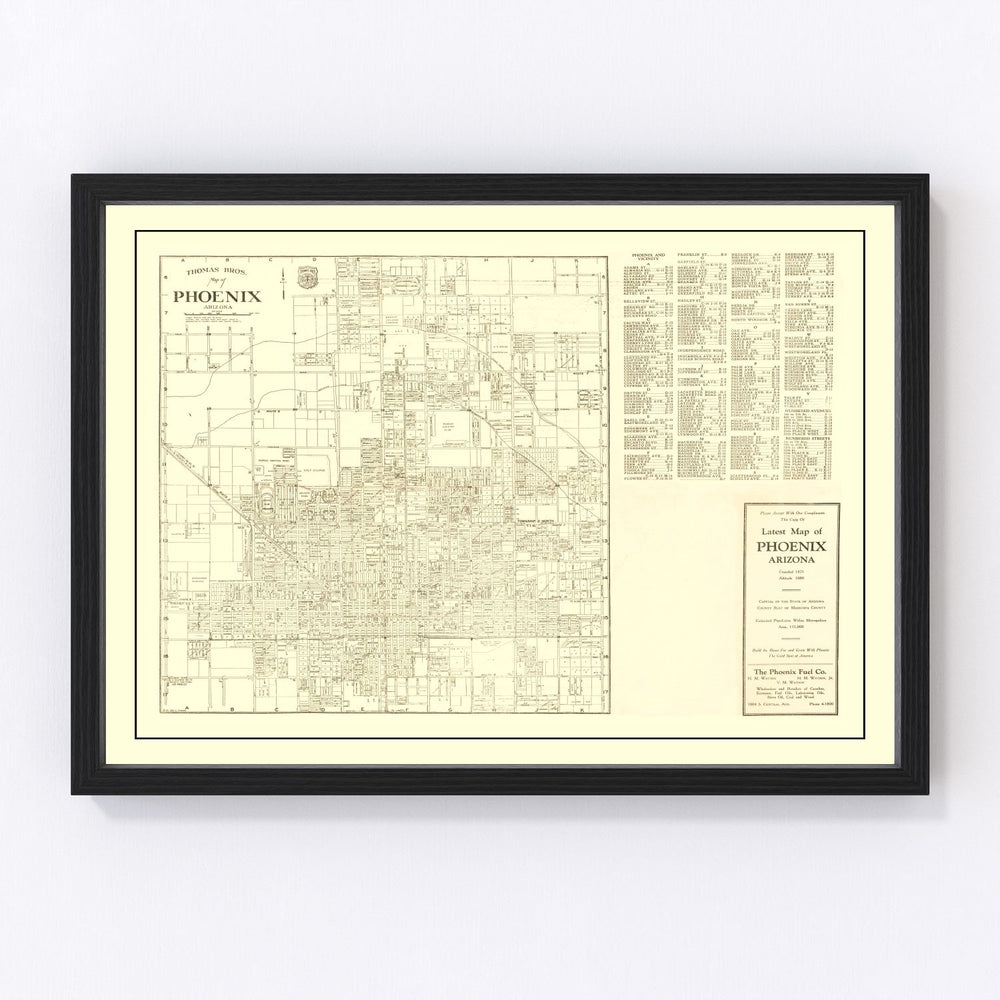Phoenix Vintage Map 1935
