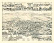 Vintage Map of Santa Rosa, California 1885