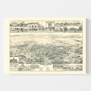 Vintage Map of Santa Rosa, California 1885