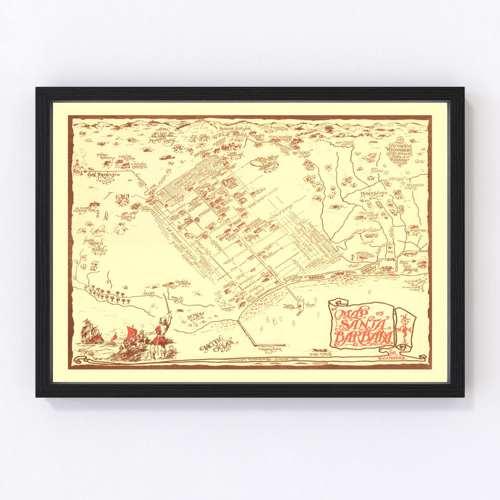 Santa Barbara Vintage Map 1930