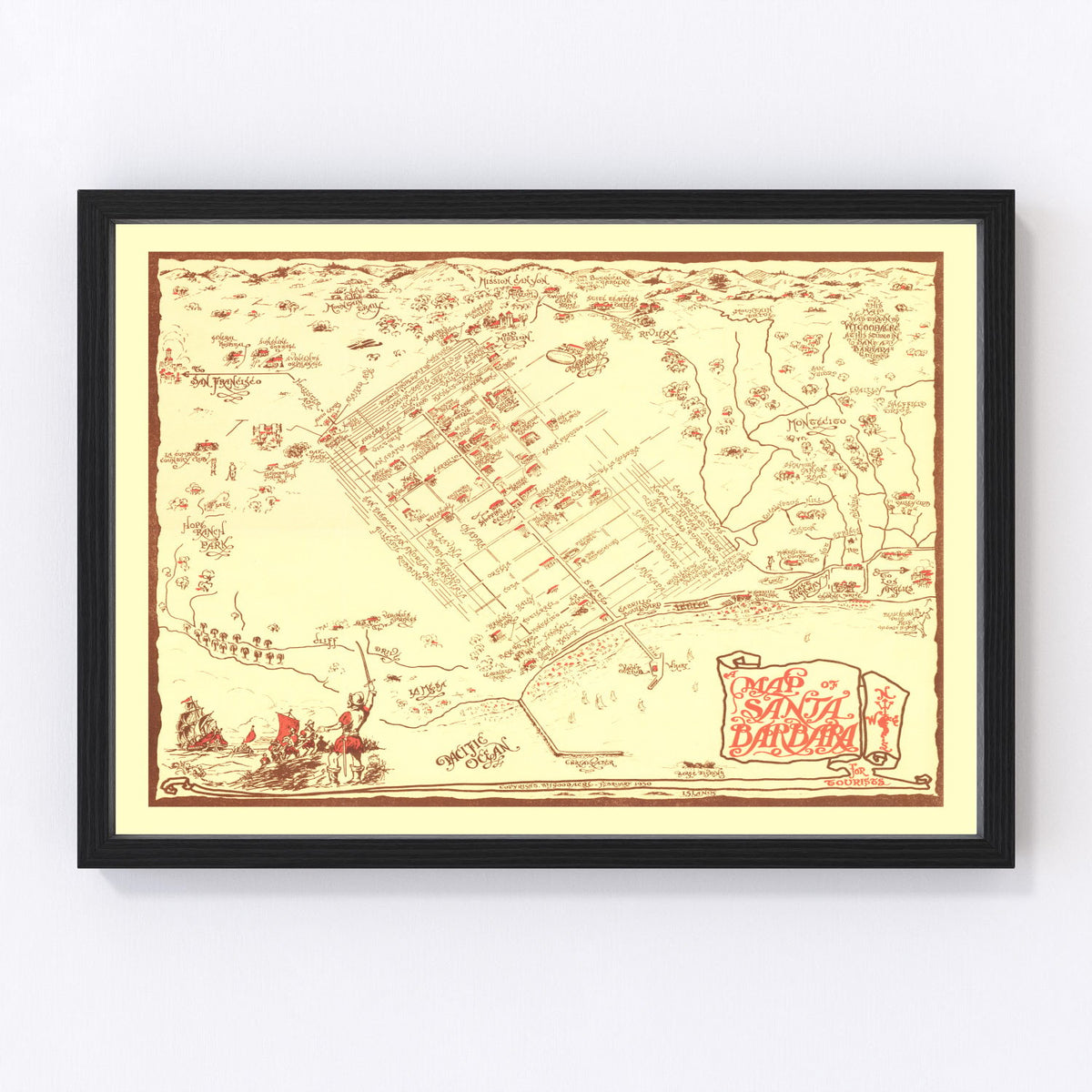 Santa Barbara Vintage Map 1930