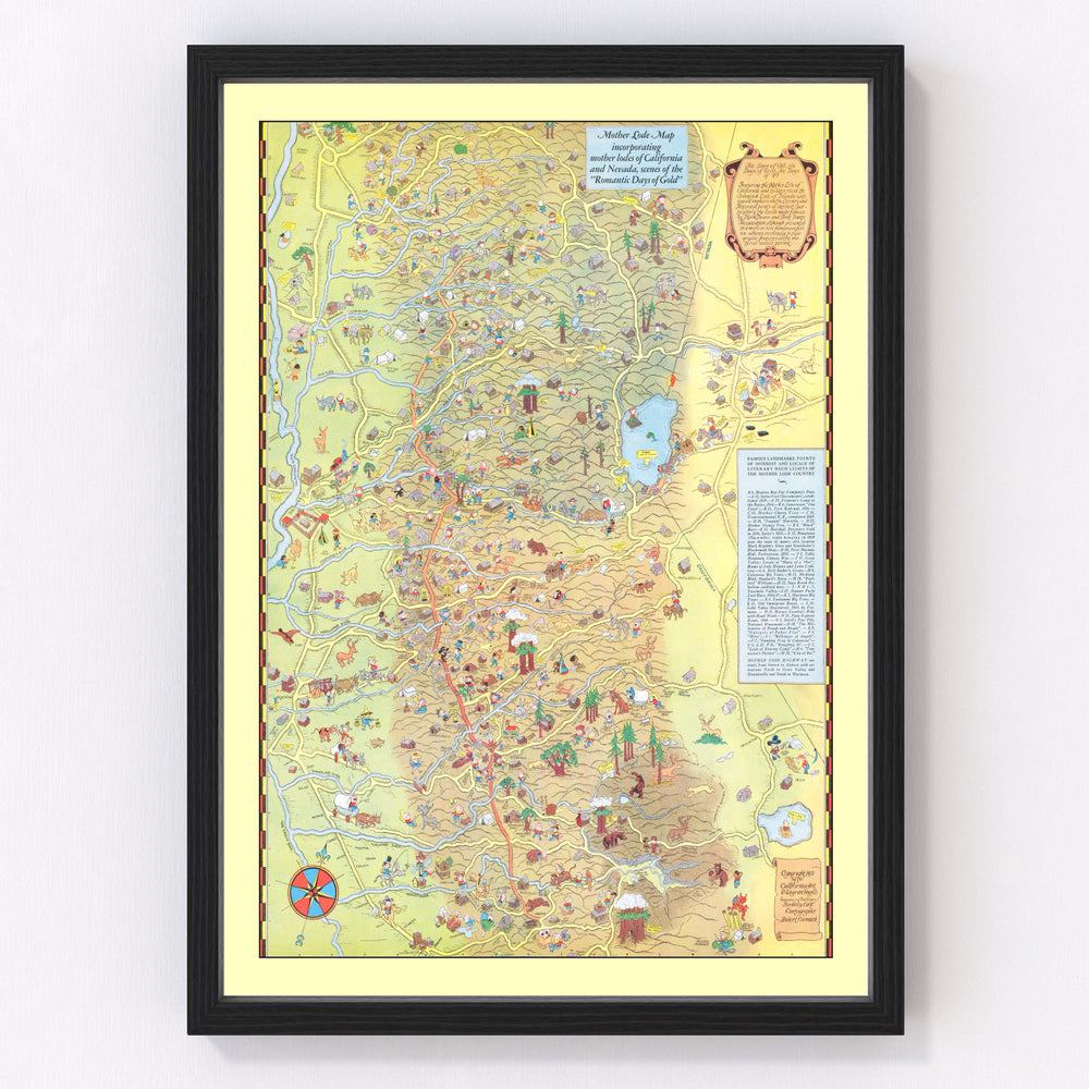 Tahoe & Gold Country Vintage Map 1931