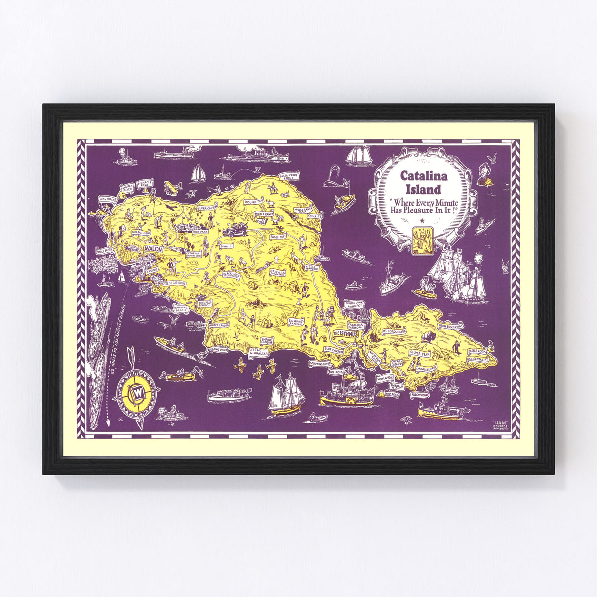 Catalina Island Vintage Map 1931