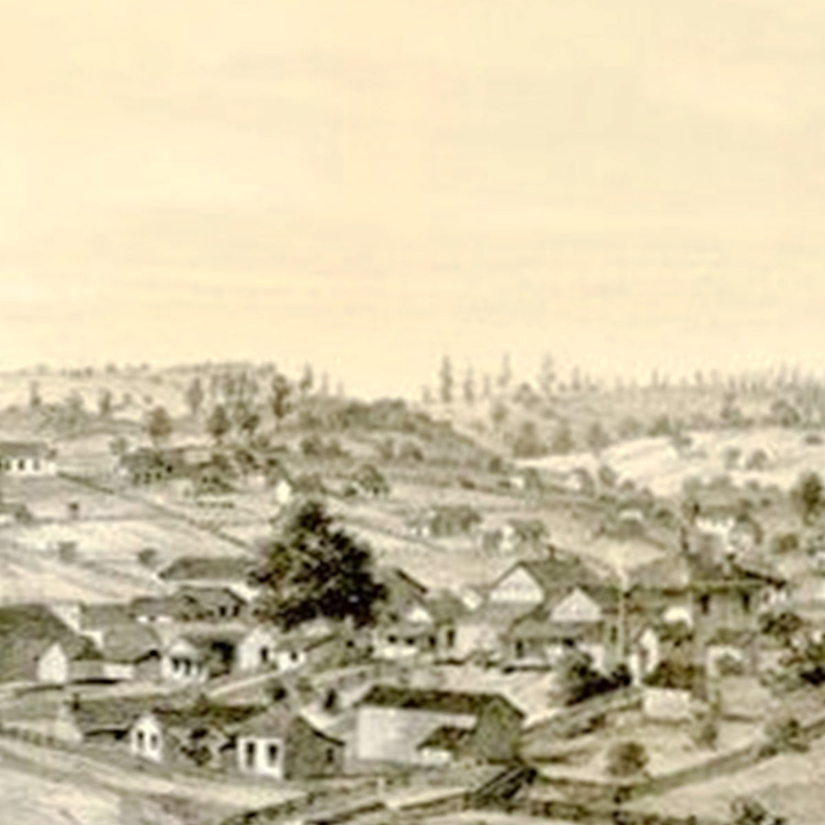 Restored historic details from the 1857 city map of Jackson, California