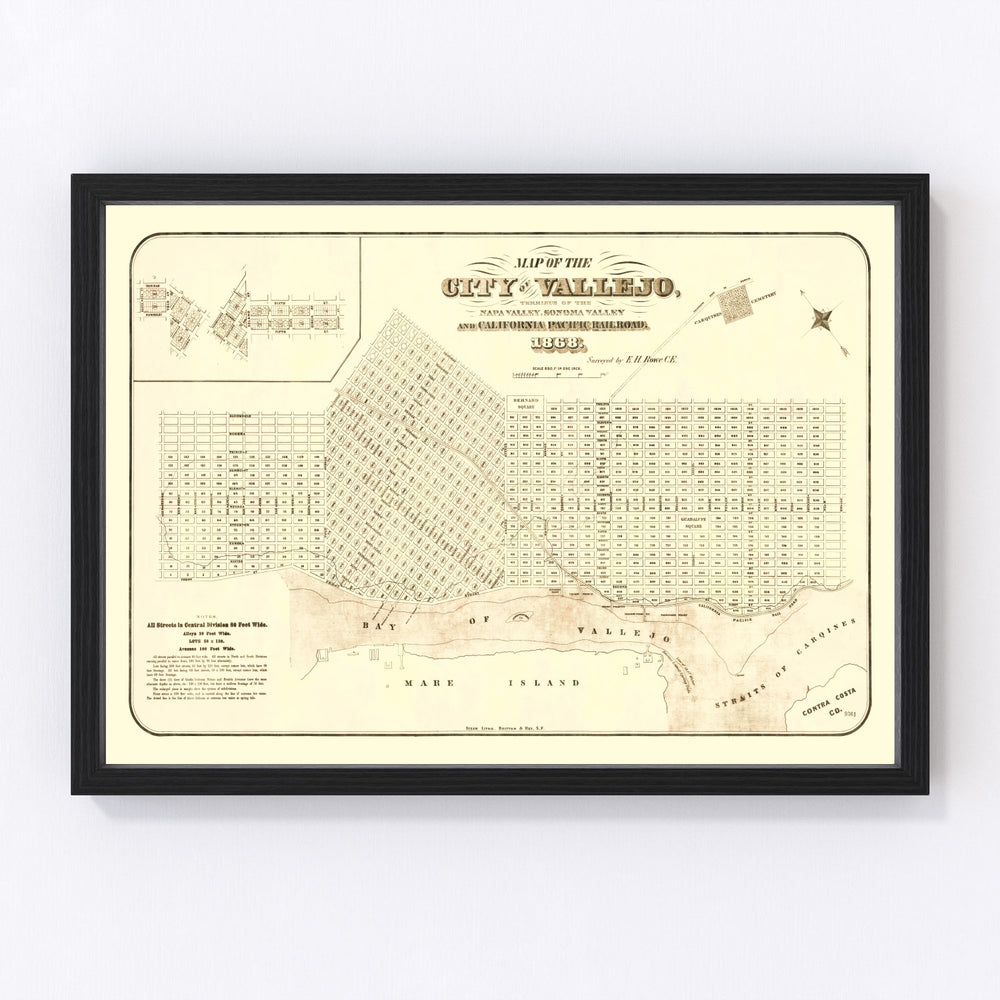 Vallejo Vintage Map 1868